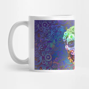 Psychedelic Steampunk Skull Mug